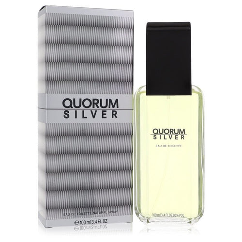 Quorum Silver by Puig Eau De Toilette Spray 3.4 oz (Men) - Caressed Parfum