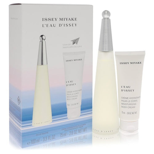 L'EAU D'ISSEY (issey Miyake) by Issey Miyake Gift Set -- 3.3 oz Eau DeToilette Spray + 2.6 oz Body Cream (Women) - Caressed Parfum