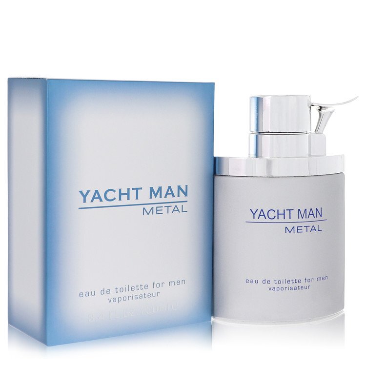 Yacht Man Metal by Myrurgia Eau De Toilette Spray 3.4 oz (Men) - Caressed Parfum