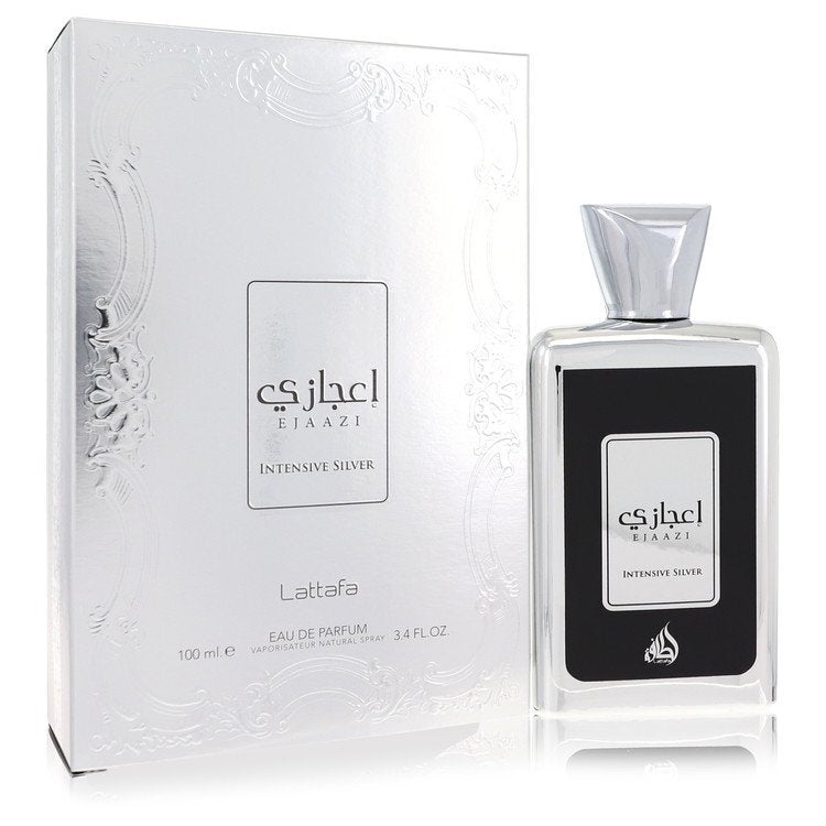 Lattafa Ejaazi Intensive Silver by Lattafa Eau De Parfum Spray (Unisex) 3.4 oz (Women) - Caressed Parfum