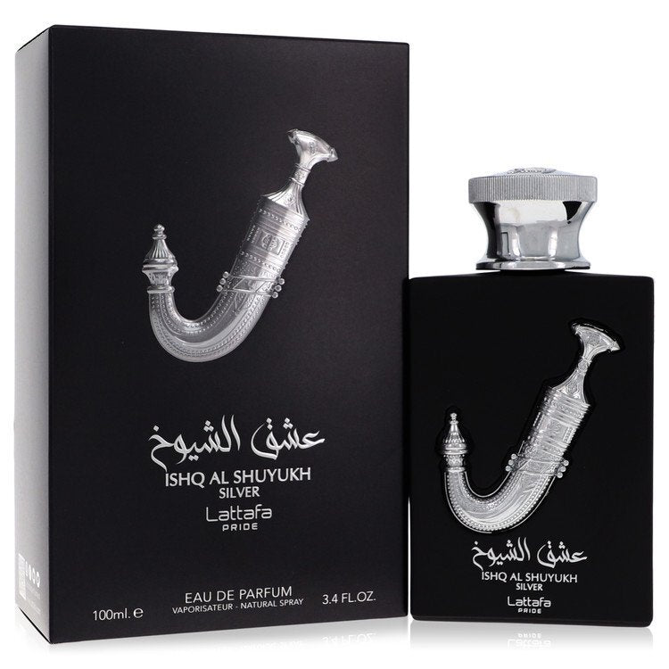 Lattafa Pride Ishq Al Shuyukh Silver by Lattafa Eau De Parfum Spray (Unisex) 3.4 oz (Men) - Caressed Parfum