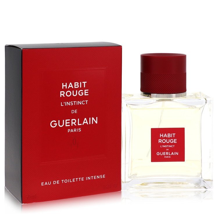 Habit Rouge L'instinct by Guerlain Eau De Toilette Intense Spray 1.6 oz (Men) - Caressed Parfum