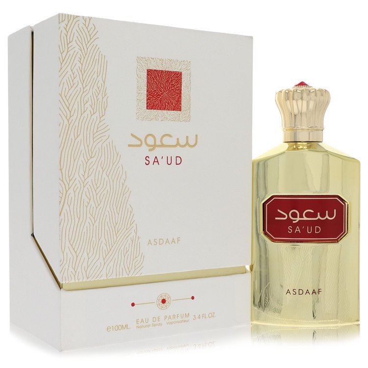 Lattafa Asdaaf Sa'ud by Lattafa Eau De Parfum Spray (Unisex) 3.4 oz (Women) - Caressed Parfum