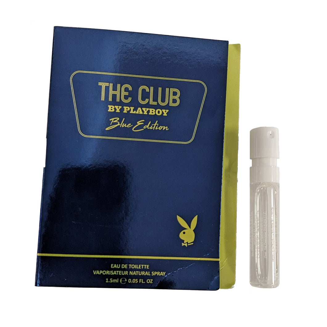 Playboy the club blue edition 0.05 eau de toilette spray vial for men - Caressed Parfum