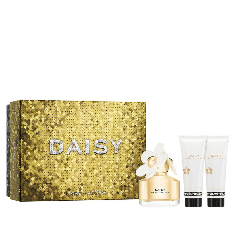 MARC JACOBS DAISY 3 PCS SET FOR WOMEN: 1.6 EAU DE TOILETTE SPRAY + 2.5 BODY LOTION + 2.5 SHOWER GEL. - Caressed Parfum
