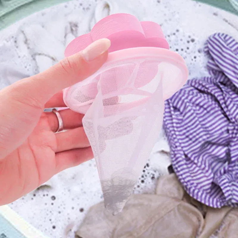 Laundry Ball Floating Pet Fur Lint Hair Catcher Clothes Cleaning Ball Laundry Hair Removal Cleaning Mesh Bag For Washing Machine - Caressed Parfum