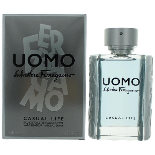Uomo Casual Life by Salvatore Ferragamo, 3.4 oz Eau De Toilette Spray for Men - Caressed Parfum