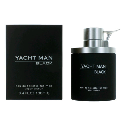 Yacht Man Black by Myrurgia, 3.4 oz Eau De Toilette Spray for Men - Caressed Parfum