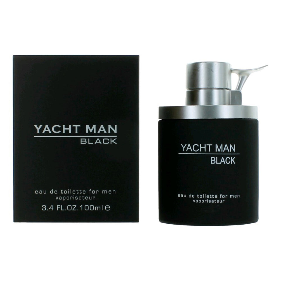 Yacht Man Black by Myrurgia, 3.4 oz Eau De Toilette Spray for Men - Caressed Parfum