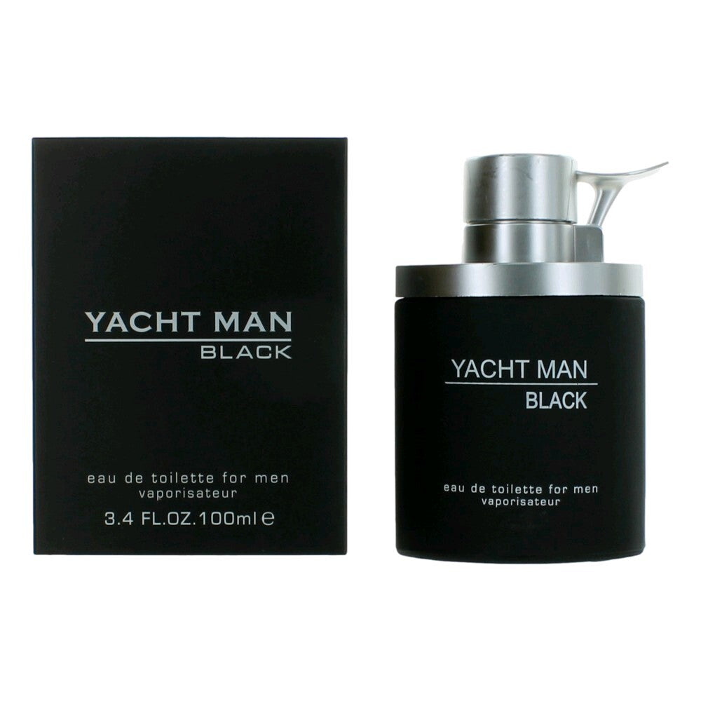 Yacht Man Black by Myrurgia, 3.4 oz Eau De Toilette Spray for Men - Caressed Parfum