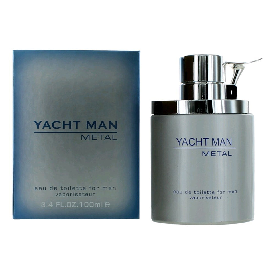 Yacht Man Metal by Myrurgia, 3.4 oz Eau De Toilette Spray for Men - Caressed Parfum