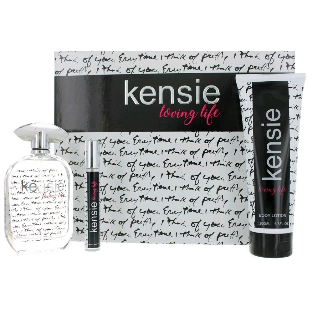 Kensie Loving Life by Kensie, 3 Piece Gift Set for Women - Caressed Parfum