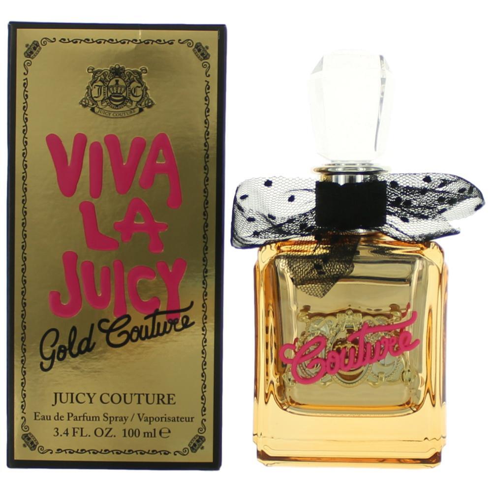 Viva La Juicy Gold Couture by Juicy Couture, 3.4 oz Eau De Parfum Spray for Women - Caressed Parfum